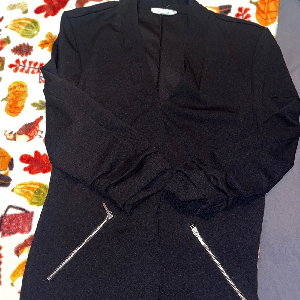 Maurices Black Blazer with Zipper Accents